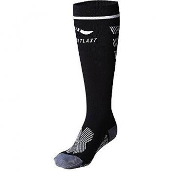 Sportlast Pro Calcetines Largos de Fútbol, Negro/Blanco, XL