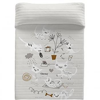 Colcha bouti reversible Panzup Cats 2 250 x 260 cm para cama de 150/160