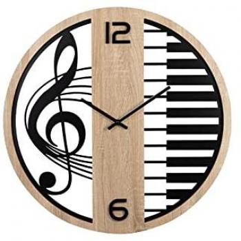 Reloj de Pared Metal MDF 60x5x60 Cm - Decoración Funcional Elegante y Única