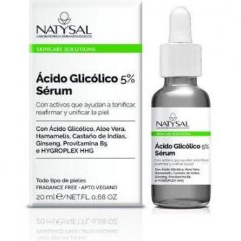 Sérum Facial de Ácido Glicólico al 5% - Contenido Neto 20 ml - Marca Natysal