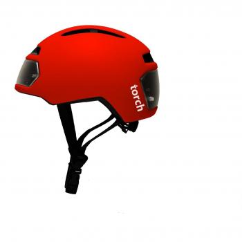 Torch T2 - Casco De Bicicleta Con Luces Integradas , Rojo