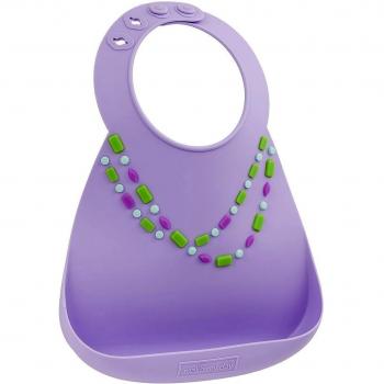 Make My Day - Babero de silicona joyas malva