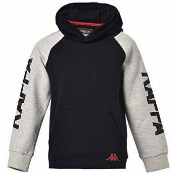Kappa Killou Hoodie Sudadera, Niños, Black/White Mel, 10Y