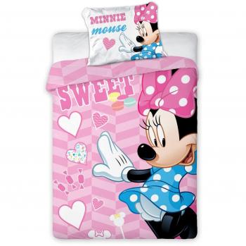 Minnie mouse Ropa de cama para bebé, funda nórdica de 135 x 100 cm + funda de almohada 40 x 60 cm