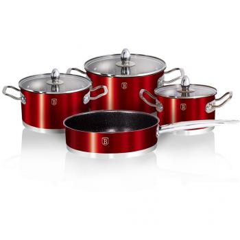 Berlinger Haus Batería Juego 7 Piezas de acero con tapas de vidrio Passion Collection – bh-1318