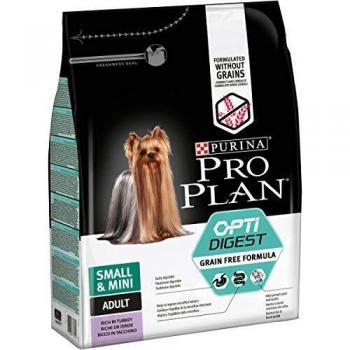 Pro Plan Dog GRAIN FREE Adult Sensitive Digestion OPTIDIGEST rijk aan kalkoen droge voering zak, SMALL & MINI 2,5 kg