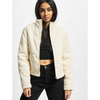Urban Classics Women's Corduroy Puffer Jacket - White Sand - Beige - Size S