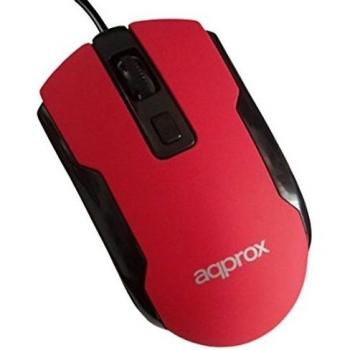 Approx APPOMOFFICER - Ratón óptico USB, Color Rojo