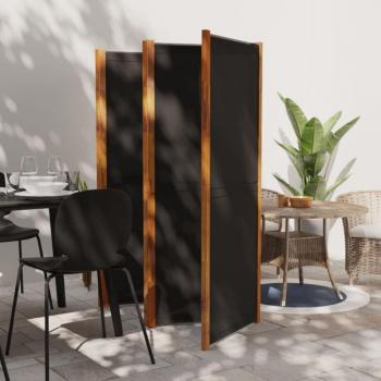 Biombo Divisor de 5 Paneles Negro 350x180 cm