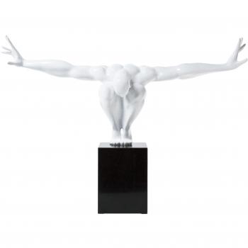 KARE Objeto De Decoración Athlet Weiß Fitness Estatua Diseño Hombre Escultura Deco Atleta, Blanco, 52 x 75 x 23 cm, Mármol, 45 x 75 x 21 cm