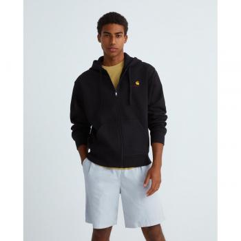 Carhartt WIP Men's Hooded American Script Zip Jacket, Black, Size M - 80% Cotton, 20% Polyester