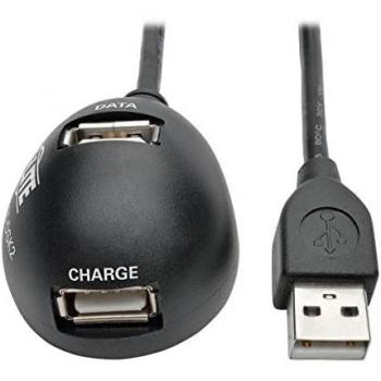 Tripp Lite U024-005-DSK2 Cable de Extensión de Escritorio de 2 Puertos USB 2.0 (M/2xH), 1.52 m [5 pies]