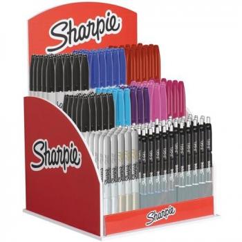 Expositor Sharpie de sobremesa con 120 rotuladores permanentes y 24 bolígrafos gel - surtido