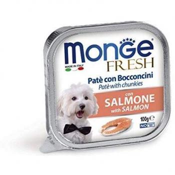 Monge Fresh pate' e bocconcini in vaschetta con salmone gr.100