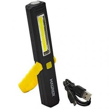 Linterna LED recargable 200 lumens con imán, gancho y soporte ajustable