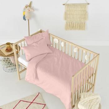 Juego Nórdico Básico para Cuna 2 Piezas Rosa Palo 100% Algodón 150 TC 100x120 cm Fabricado en España