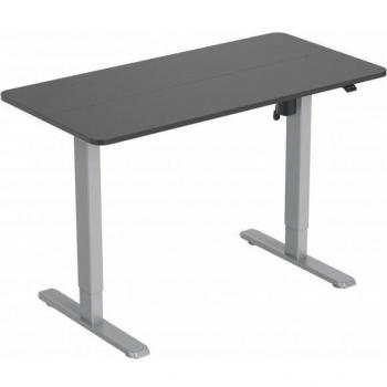 Equip 650811 Escritorio para Ordenador con Altura Ajustable Eléctricamente, Tablero Negro de 120x60 cm, Estructura Gris, Control Táctil, Rango de Elevación de