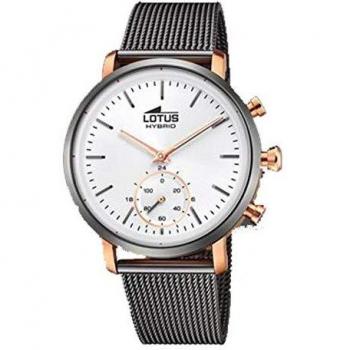 Lotus Reloj Modelo 18805/1 de la colección Connected, Caja de 42 mm Plata con Correa de Acero Gris Oscuro para Caballero