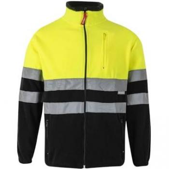 Chaqueta Polar Bicolor Negra y Amarillo Flúor Talla 3XL VELILLA Serie 183