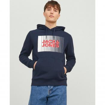 Jack & Jones Men's Corp Logo Hoodie Sweatshirt in Navy Blazer