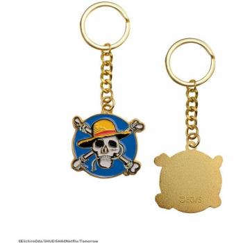Llavero Cinereplicas One Piece Monkey D. Luffy Logo - Llavero de metal, diseño oficial, tamaño compacto, ligero y resistente, ideal para fanáticos de One Piece