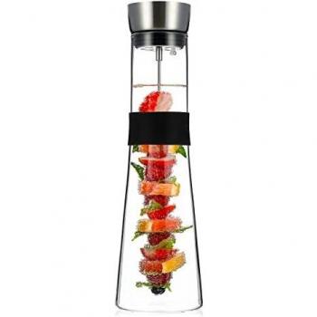 Jarra Klarstein Sile 1,6 L de vidrio borosilicato con espeto de fruta y tapón