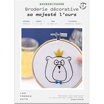 Kit de Bordado Decorativo Su Majestad el Oso - Nivel Fácil - 7 Piezas