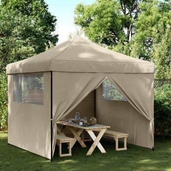 Tienda de fiesta plegable Pop-Up con 4 paredes laterales color Burdeos, Terracota, Beige y Taupe Gris Topo