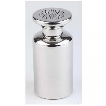 Salero APS, dispensador de sal, recipiente de sal para patatas fritas con tapa de rosca, salero de acero inoxidable, 8 x 8 cm, 17 cm de altura, pulido