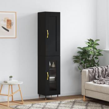 Aparador negro de madera multicapa 34,5x34x180 cm