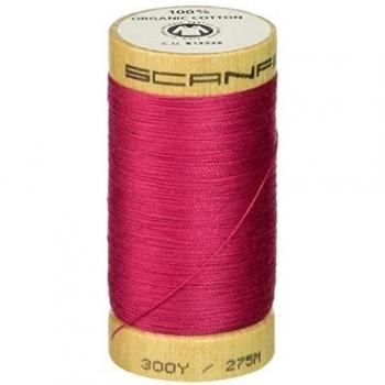 Organic Cotton Thread 300 Yards-Deep Rose
