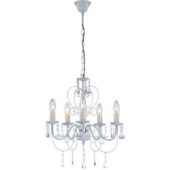 Lámpara Colgante Pinja Blanco 5x E14 Metal Ø 44cm Globo