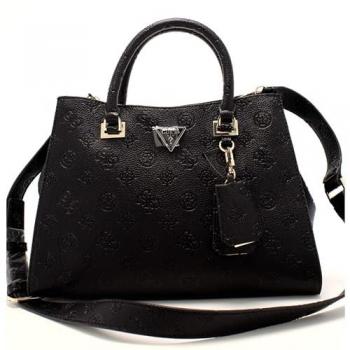 Guess Cresidia Black Handbag with Shoulder Strap, Women's Satchel Style
