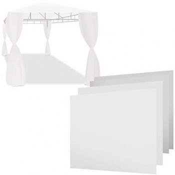 Juego de 4 cortinas laterales de PVC para cenador de jardín 3x2 m color crudo 270x200 cm