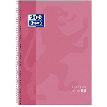 Cuaderno microperforado Oxford Europeanbook 1 Espiral Tapa extradura A4+ Horizontal 80 hojas 90 g Color rosa chicle