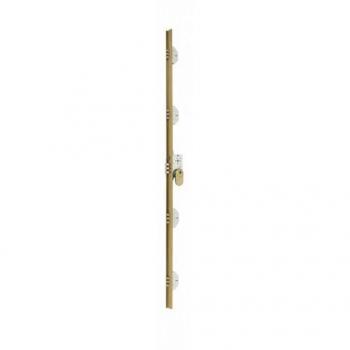 Cerradura de Seguridad para Madera Embutida 40x70mm Modelo 7140-5I2N70155, Acabado Latonado, con 5 Puntos de Cierre, Lado Izquier