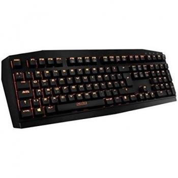 Teclado Gaming KROM Kratos - Mecánico con Retroiluminación LED Naranja, Teclas Programables y Macro, Conexión USB, Color Negro
