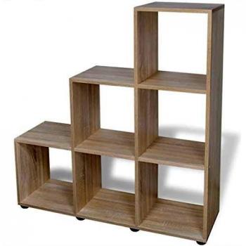 vidaXL vidaXL Estantería de Libros Forma de Escalera 107 cm Color Roble Lib