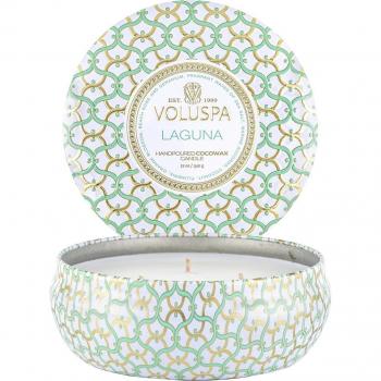 Vela en lata perfumada fresca Laguna - Lata Grande 3 Mechas Voluspa