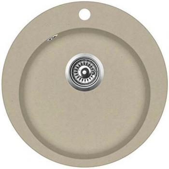 vidaXL Fregadero de Cocina de Granito con un Seno Redondo Lavabo Grifos Beige
