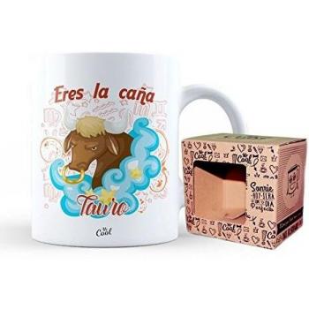 Mr Cool Taza en Caja Regalo en Mensaje Eres la Caña Tauro, Cerámica, 15x10x5 cm
