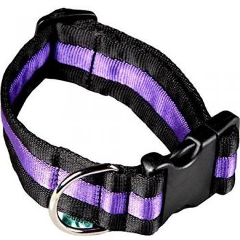 Arppe 198004060121 Collar Regulable Nylon, Negro y Morado