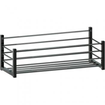 Jabonera Deluxe Rectangular 35 cm Cromo Negro Atornillar