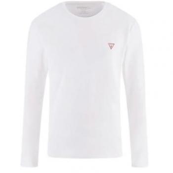 Guess Long Sleeves T-Shirt - White Cotton - Size L