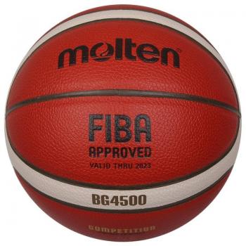 Balón de baloncesto Molten B7G4500, Interior, Aprobado por FIBA, Tamaño 7, Compuesto Premium Naranja/Marfil
