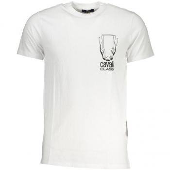 Cavalli Class White Cotton T-Shirt - XXL, Male, Print Logo, Short Sleeve Tee