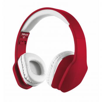 Trust Urban Mobi - Auriculares de diadema cerrados, rojo y blanco
