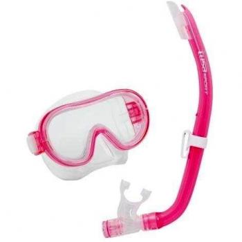 Tusa Sport Mini Platina - Kit de buceo con máscara y tubo unisex, color rosa claro