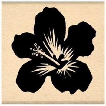 Florilèges Diseño FB 210.147 Tampon Scrapbooking Hibiscus Negro / Beige 4 x 4 x 2,5 cm