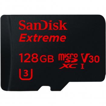 SanDisk Extreme Tarjeta de memoria microSDXC de 128 GB + adaptador SD hasta 90 MB/s, Clase 10, U3 y V30